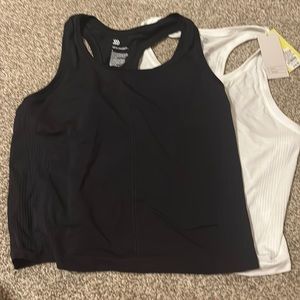 All in Motion cropped ribbed workout tanks.